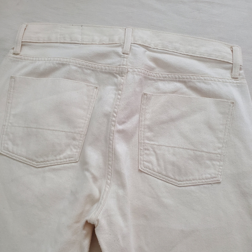 Vince Cream Jeans Denim Cropped Ankle Pants 100% Cotton 28 Womens 32 Inch Waist - Picture 10 of 12